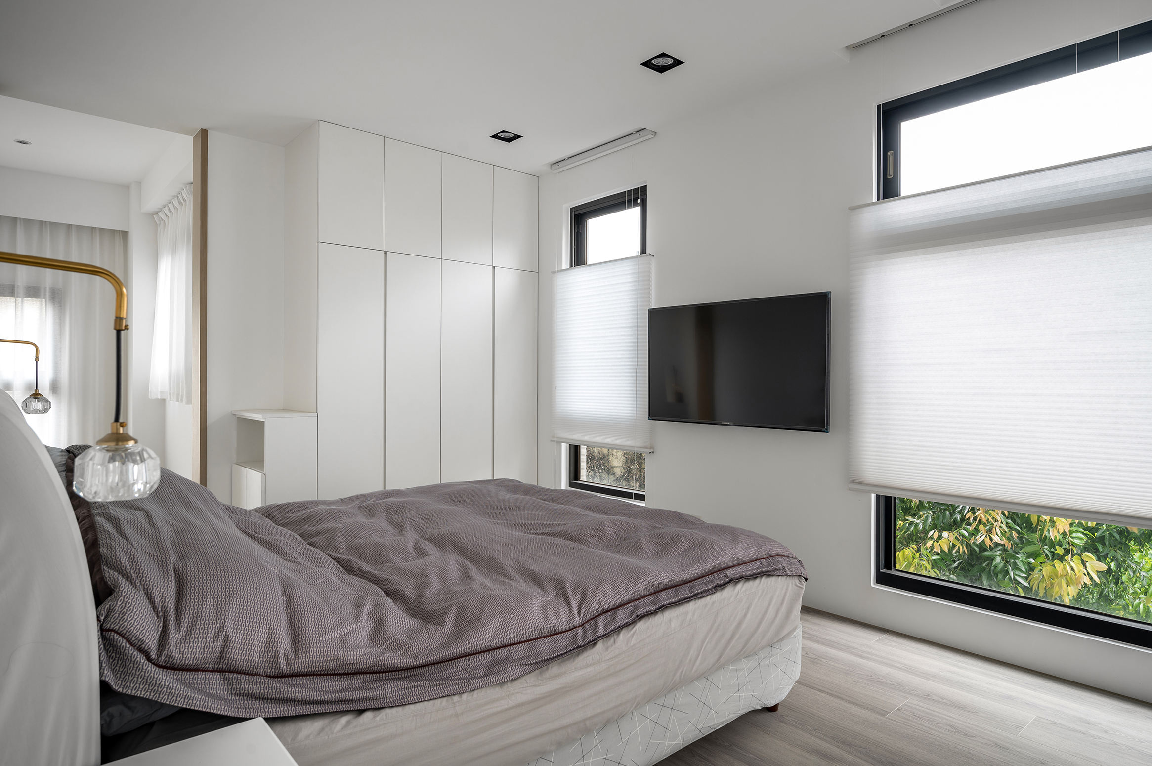 Living room TV wall with concrete texture